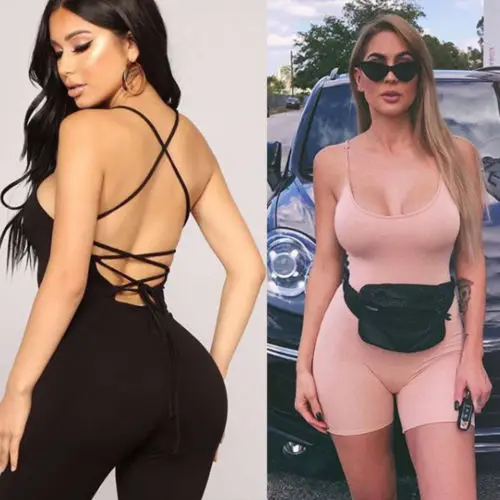 2018 Новый Для женщин Клубная одежда комбинезон Bodycon Вечерние короткий и ползунки