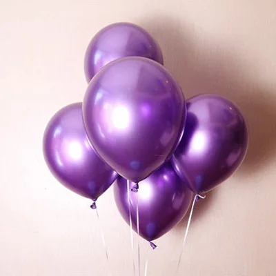 10pcs Purple ballon 10 шт. латексные шары металлик серебро хром золотые цвета воздушные шары Globos металлический декор вечерние свадебные украшения надувные шары - Цвет: 10pcs Purple ballon