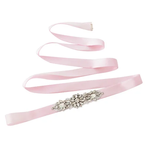 Pink TOPQUEEN S337 формальные ремни для женщин платья Блестящие ремни для женщин Ювелирный пояс для свадебного платья нарядный пояс со стразами - Цвет: Pink