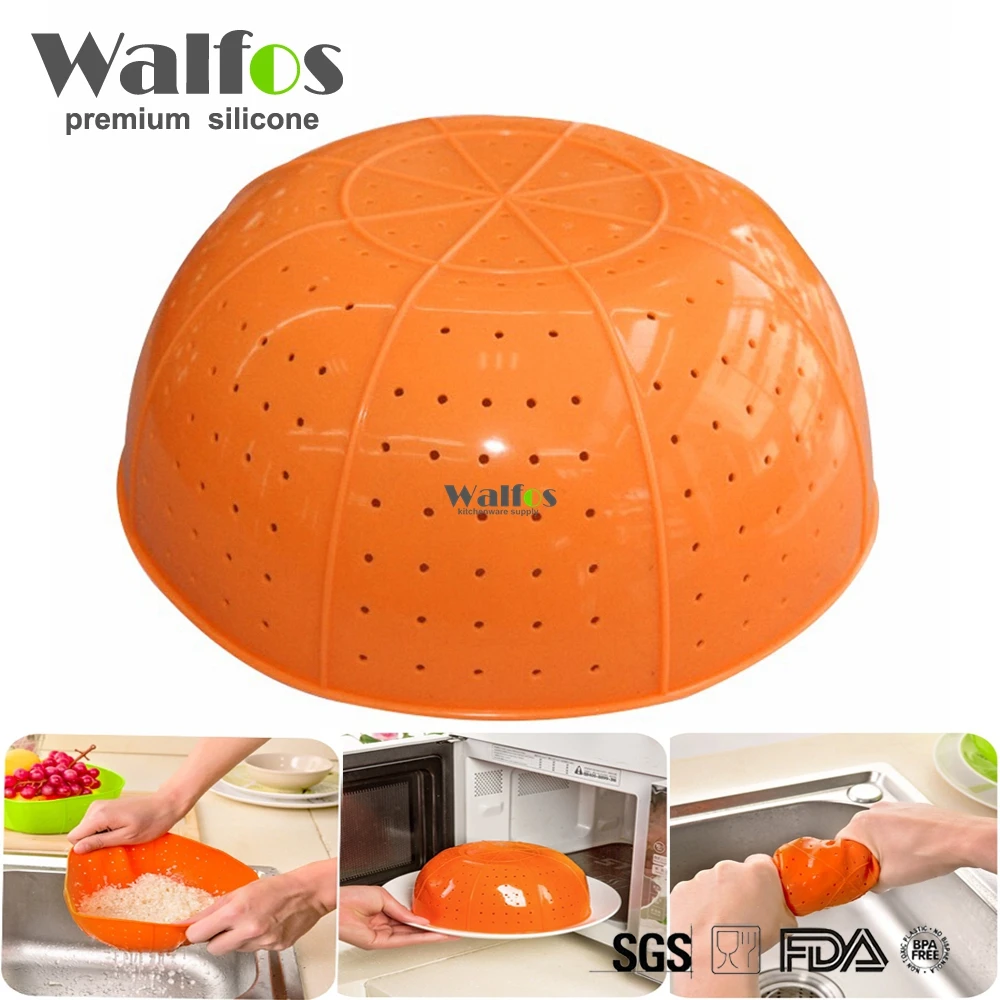 Многофункциональная силиконовая кухонная сливная корзина WALFOS для мытья риса