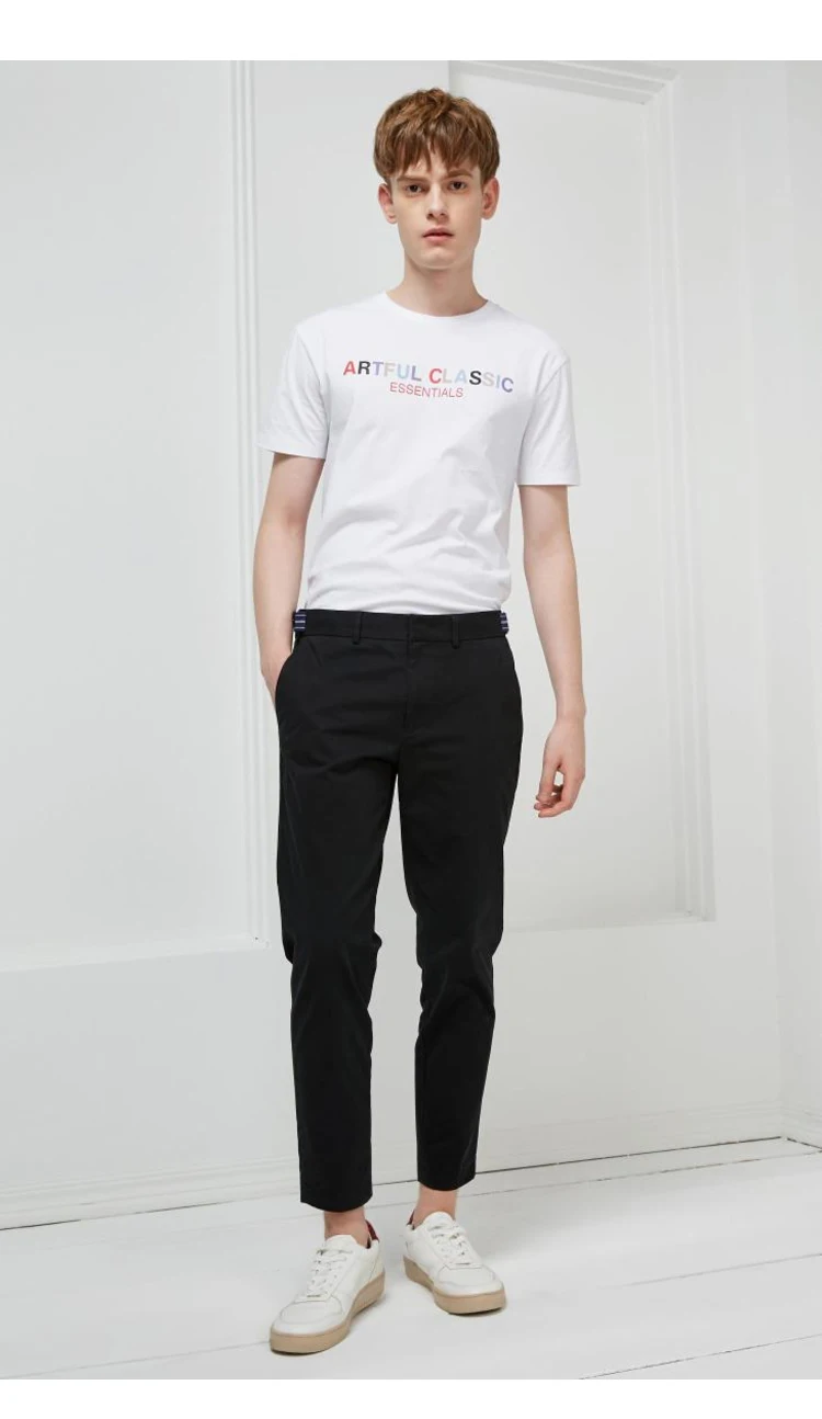 JackJones мужские хлопок облегающие черные укороченные брюки длиной до щиколотки 219114518