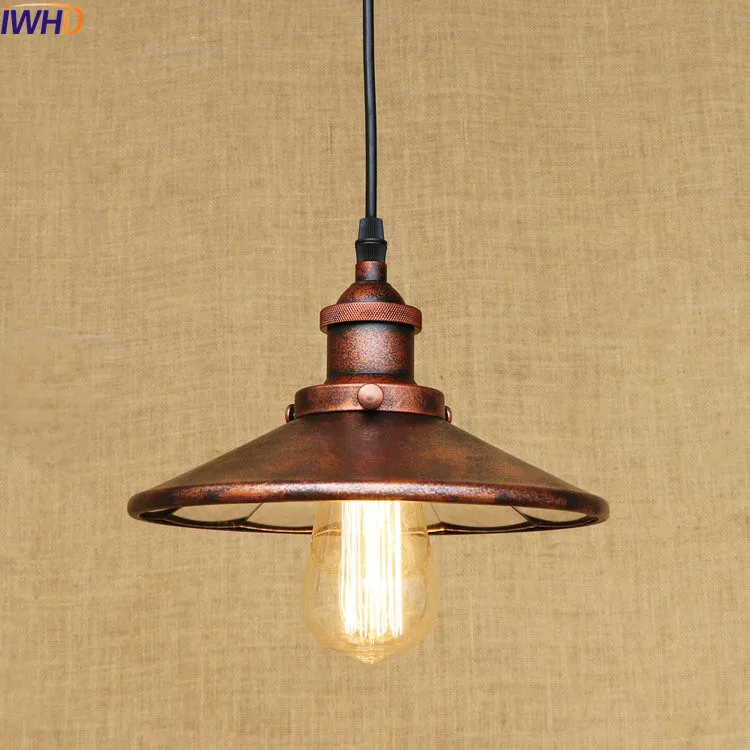 Винтажная светодиодная Подвесная лампа IWHD в деревенском стиле светильник ретро
