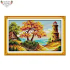 Ваш подарок F385 14CT 11CT посчитано и отпечатанное украшение для дома пляжный осенний пейзаж вышивка наборы для вышивки крестиком