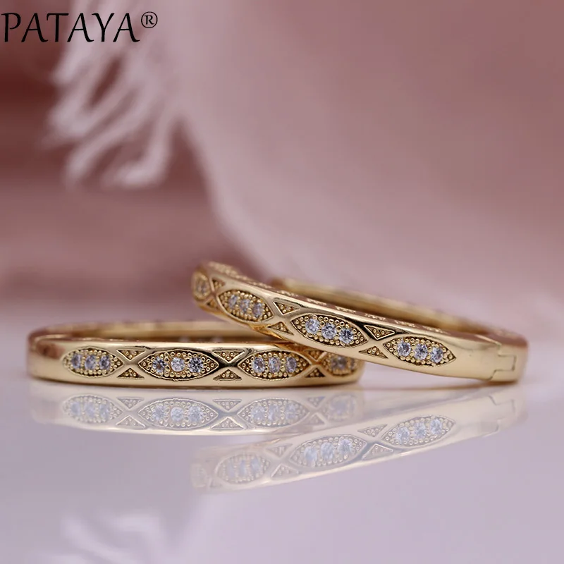 Женские Висячие серьги PATAYA из розового золота 585 пробы свадебные ювелирные