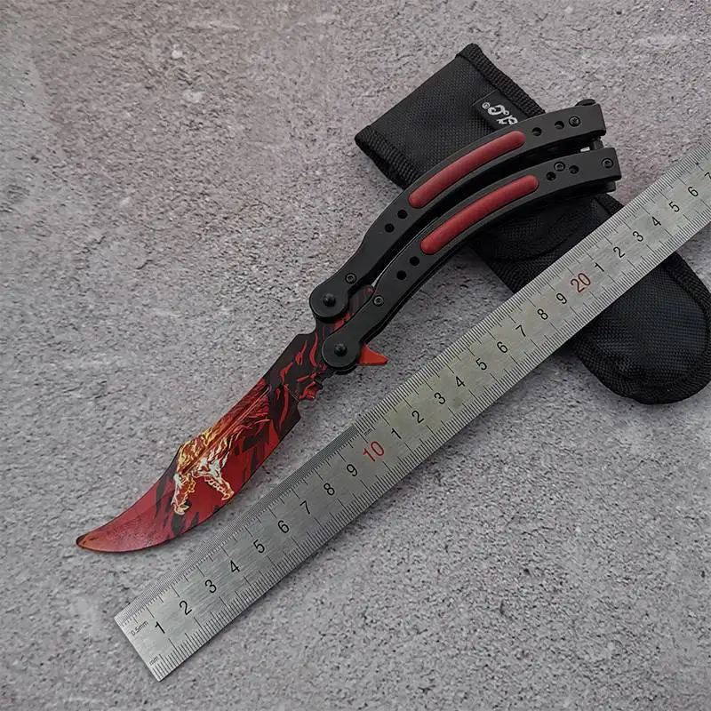 Цвет: желтый Разборка CS GO бабочка в ноже бабочка тренировочный нож из нержавеющей стали Karambit складной нож в подарок модные товары - Цвет: Цвет: желтый