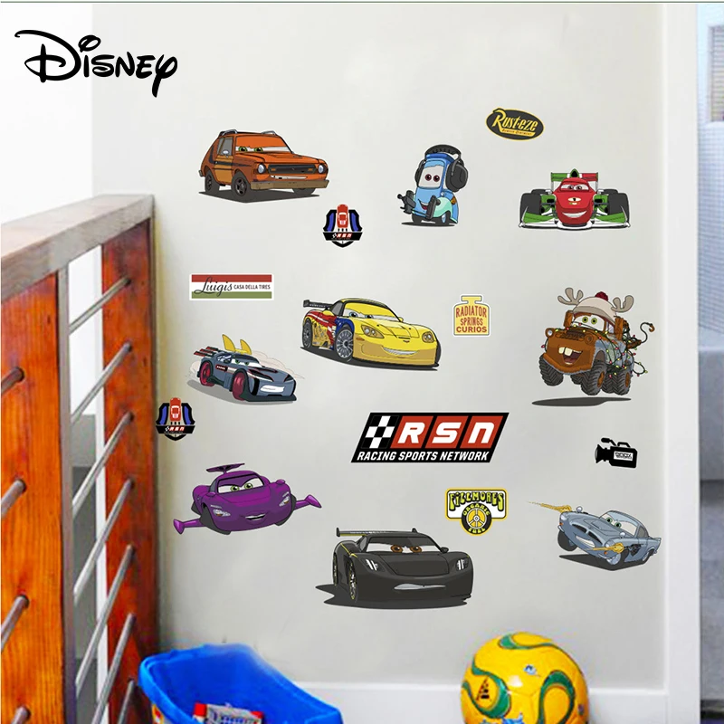 Disney car mobilization stickers children's room baby bedroom bedside background wall decoration PVC stickers