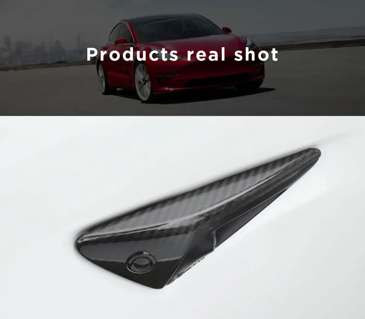 LUCKEASY для камеры из углеродного волокна крышка для tesla модель 3 секунд изменение языка(Д х Ш х В- указатель поворота крышка индикатора система автоматического управления полётом 2 шт./компл