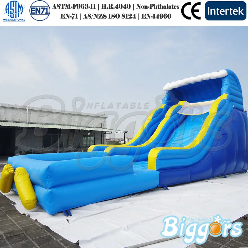 

Inflatable Biggors Blue Color Giant Inflatable Slide Playing With Water For Sale