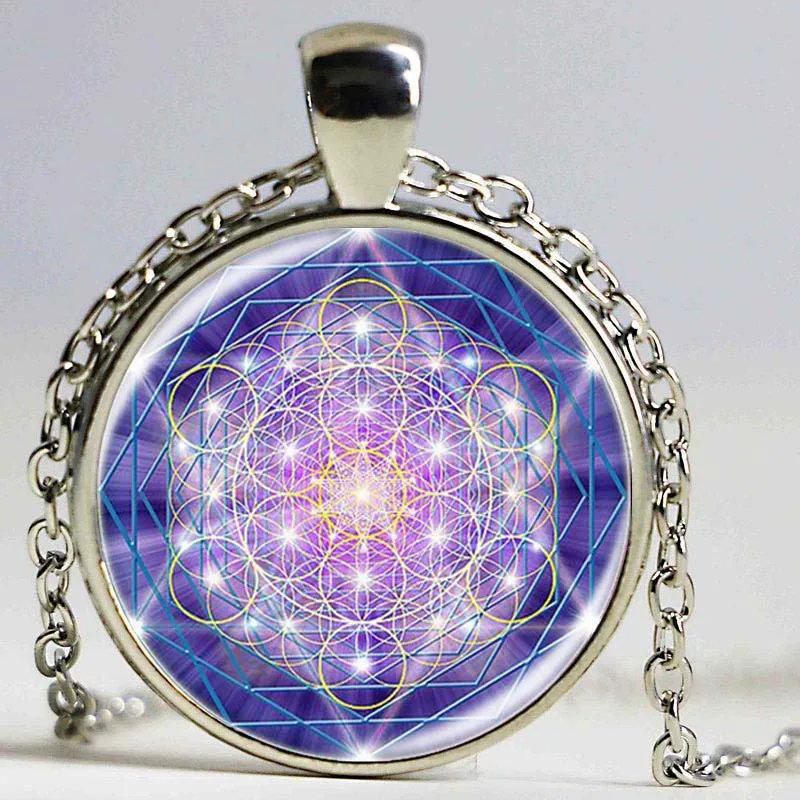 Fashion cabochon bronze glass pendant multicolor flower of life yoga necklace mandala choker neckless Zen jewelry | Украшения и