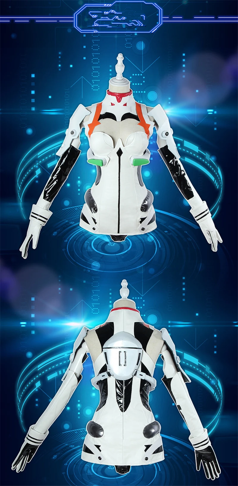 EVA Ayanami Rei белый женский костюм для косплея сексуальные костюмы-трико комбинезоны+ чулки+ перчатки+ броня+ головной убор