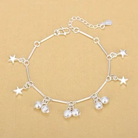 silver color matt beads charm bracelets fashion star bracelets fine fashion bracelets jewelry for woman gift