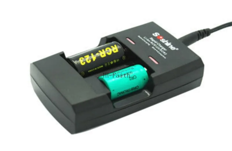 Зарядное устройство для литиевых батарей Soshine S5 2 слота CR2 CR123A 16340 17355 входное