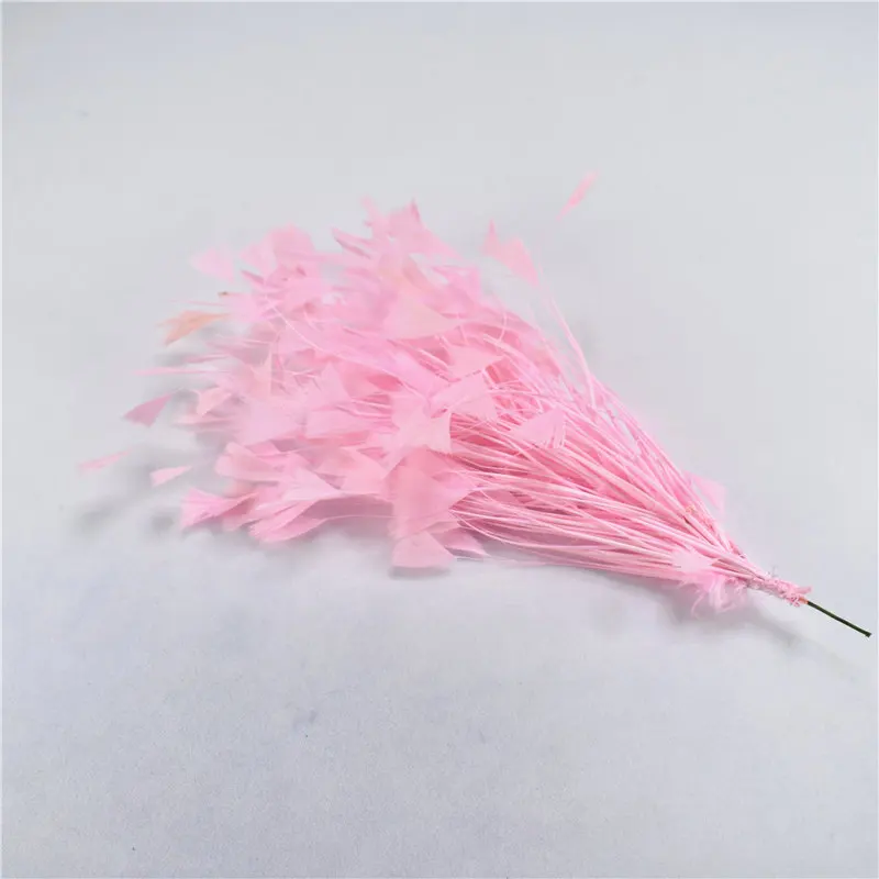 Light Pink 1 букет красивых индеек, длина около 30 см, свадебные корсажи, перья, ремесло для головного убора, свадебные украшения, аксессуары - Цвет: Light Pink