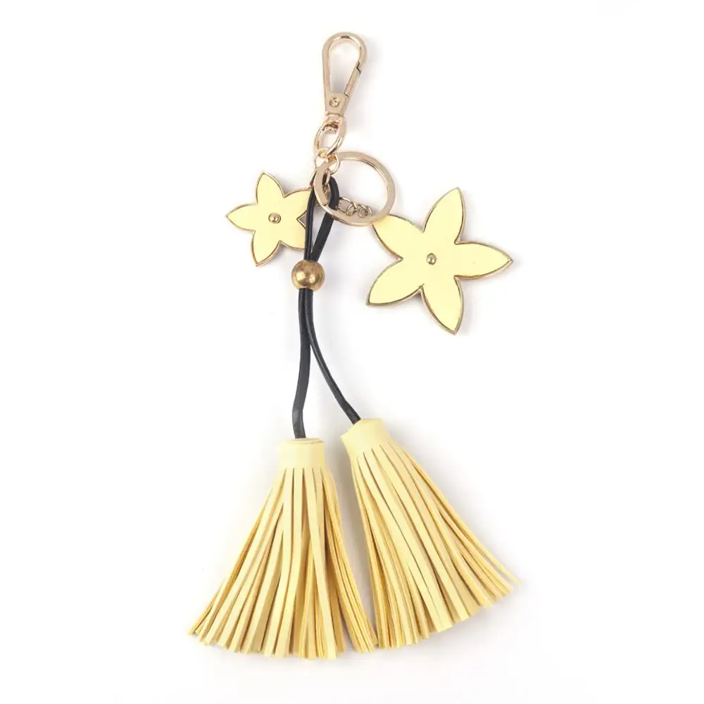 Персонализированные Золотой кожаный брелок с кисточкой женская сумка