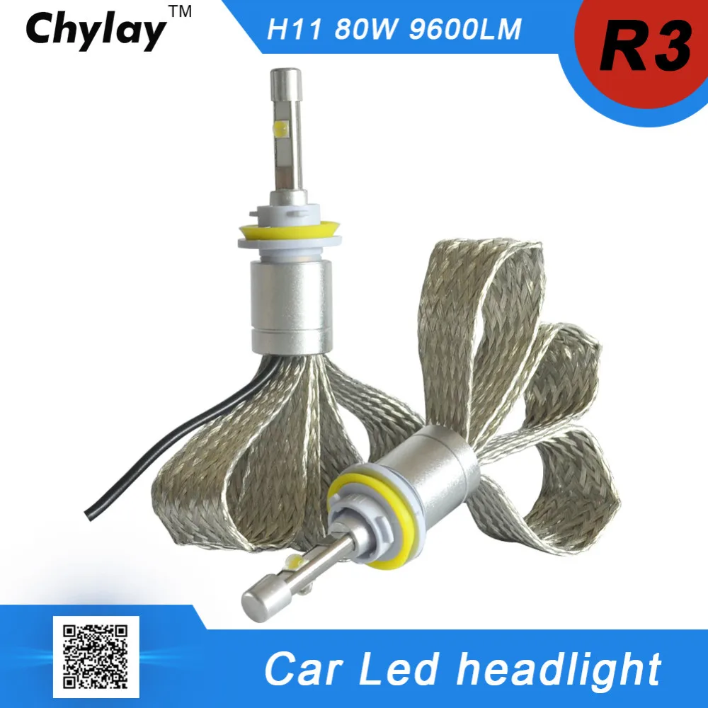one pair H11 LED Car Headlight bulb R3 9600lm 6000K White light H8 H9 Auto Front lamp Automobile Headlamp Conversion Kit | Автомобили и