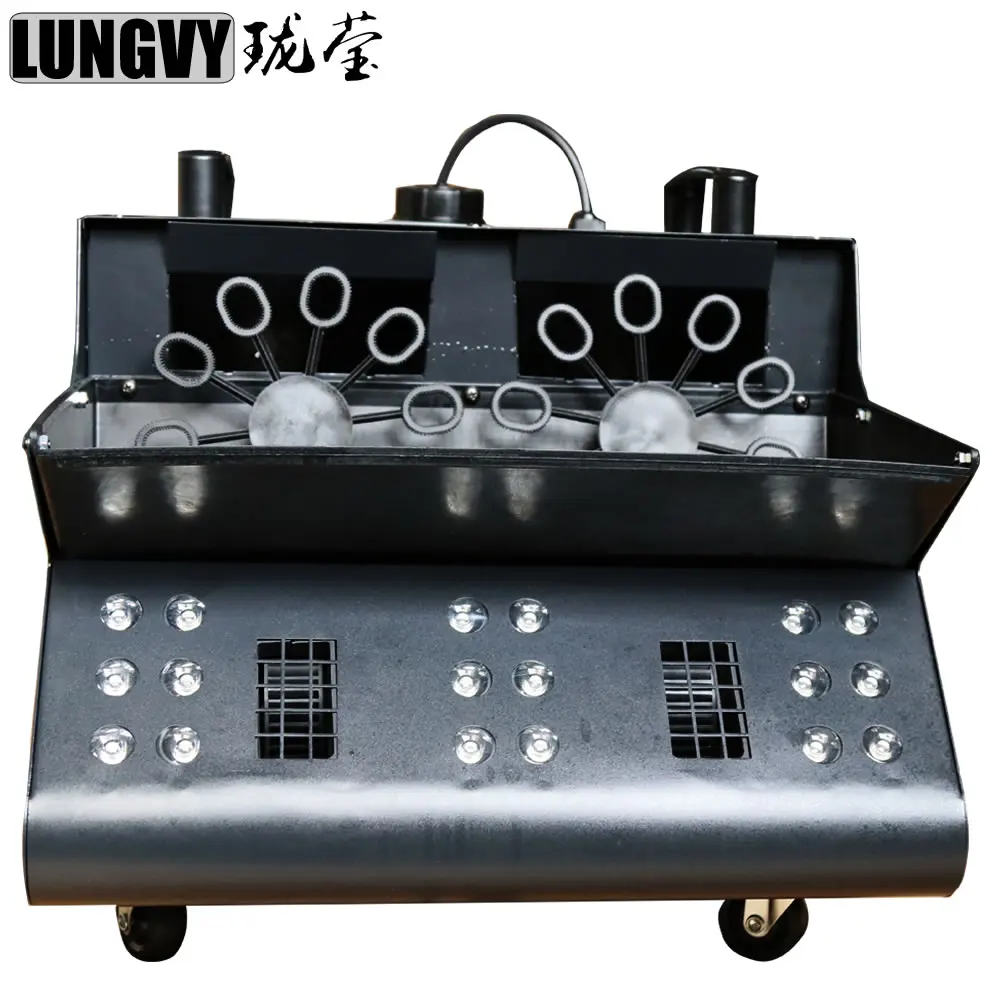 Online Máquina de humo con efecto de burbuja para escenario, luz Led de niebla grande RGB, 2000W, DMX, para boda fiesta KTV, envío gratis