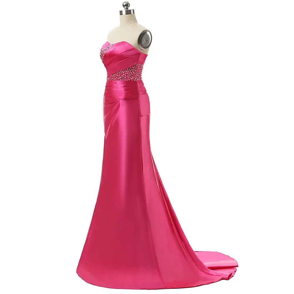 Ruthshen Дешевые Новые длинные серебряные платья русалки без бретелек с бисером для