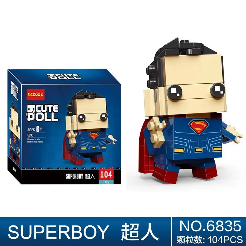 Новые Фигурки Brickheadz супергероев DC Лиги справедливости железные головы Человек