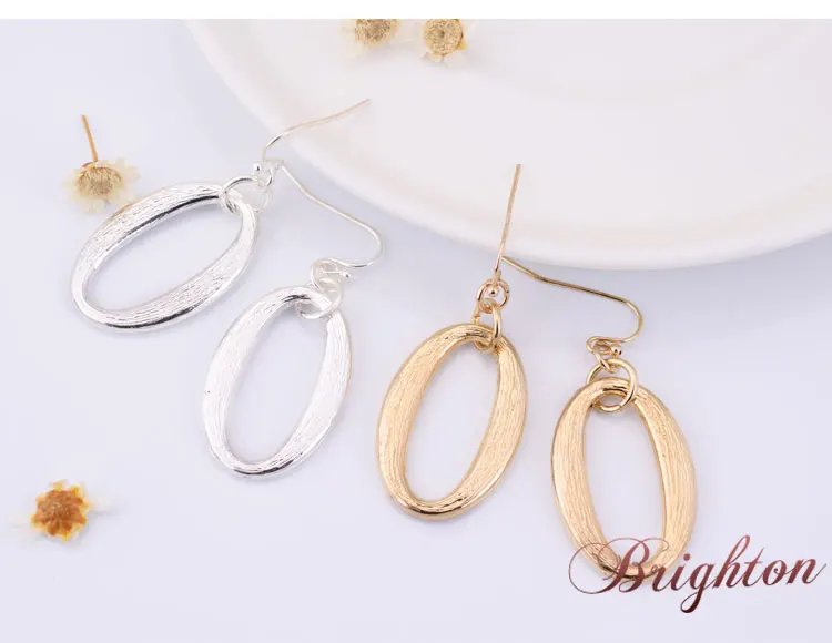 Новинка простой дизайн Высокое качество посеребренная позолоченные серьги