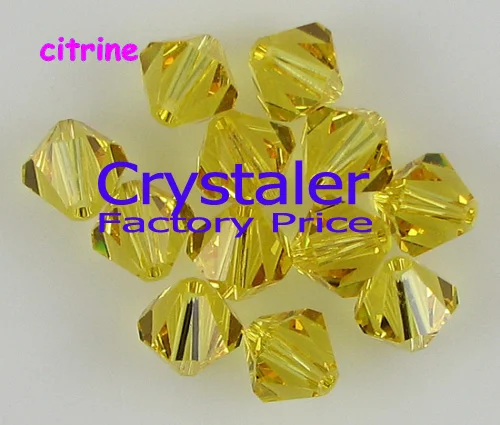 

K9 Crystal Grade AAAA 5301# 3mm 4mm 6mm 8mm Citirinecolor Crystal Bicone Beads
