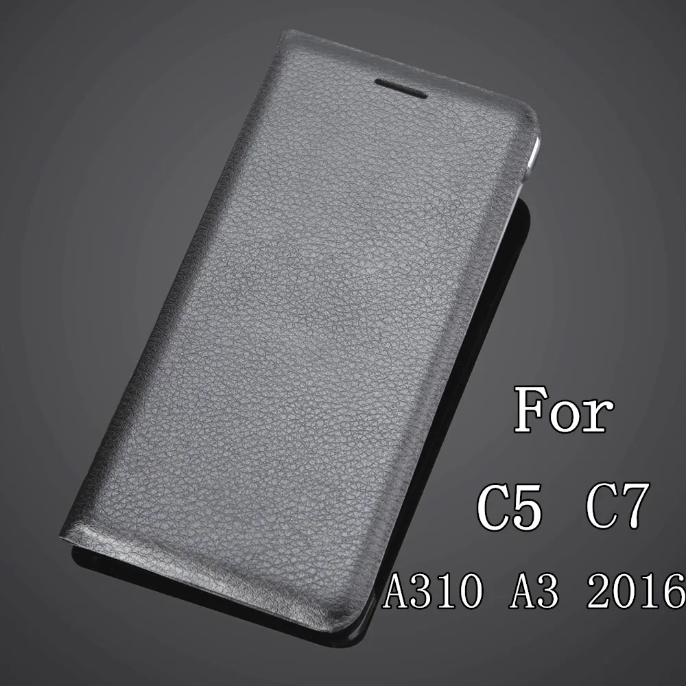 Для C5/C7/A310Protectoer с отделением для карт Samsung Galaxy C5/C7/A310(A3 2016) Роскошный кожаный флип