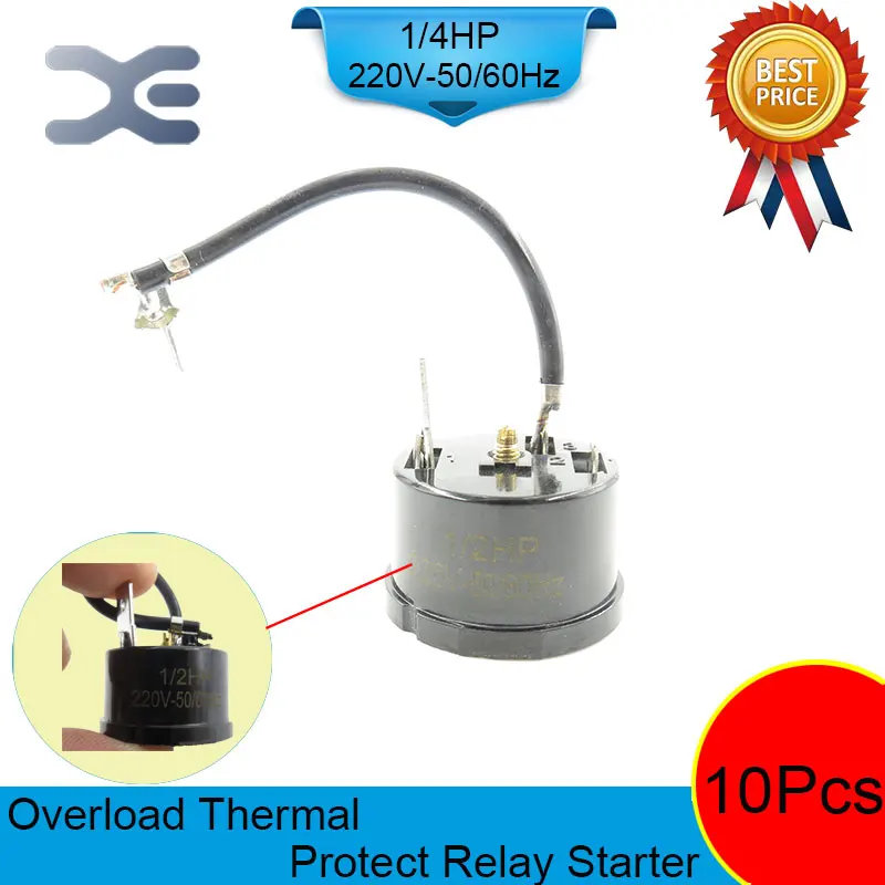 10PCS Refrigerator Spare Parts 1/2 HP Compressor For 220V 375W Overload Protector | Бытовая техника