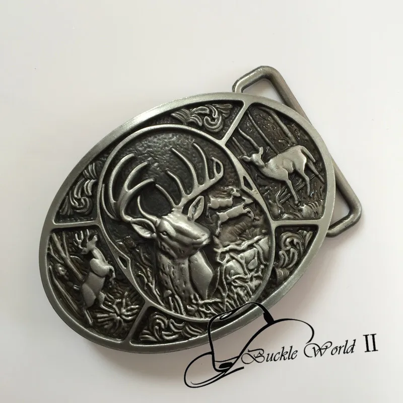 Розничная продажа новый стиль овальный крутой 3D Олень Пряжки Ремня 84*62 мм 65 9 г