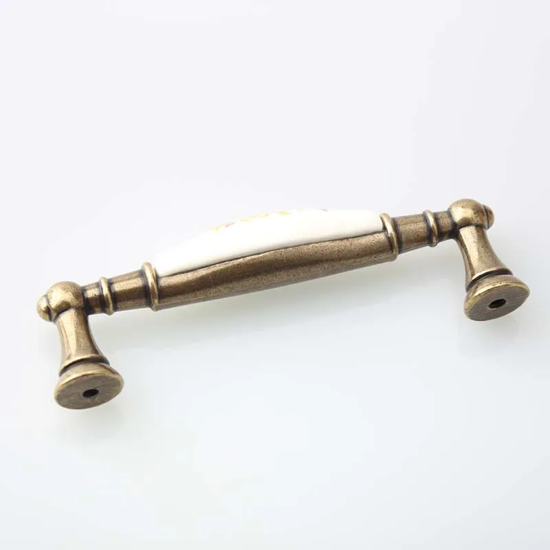 Европа ретро-мода ручка для мебели 96 мм цвет слоновой кости белый комод дверные