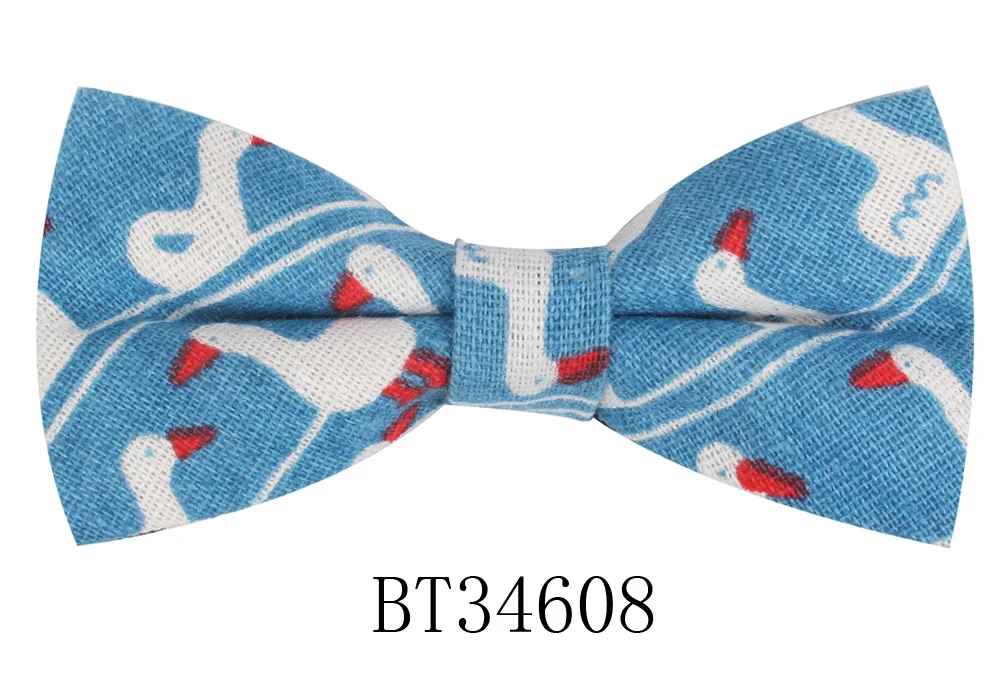 BT34608 Мужской галстук-бабочка с животным принтом, повседневный галстук-бабочка из льна и хлопка для мужчин и женщин, галстук-бабочка для взрослых с мультяшным принтом, галстуки-бабочки, свадебные галстуки-бабочки - Цвет: BT34608