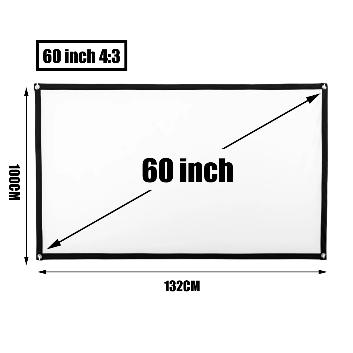 60 inch Screen 1080P Портативный проектор светодиодный на тонкопленочных транзисторах на тонкоплёночных транзисторах ЖК-дисплей Proyector Поддержка AV USB SD карты HDMI 23 языков+ 4:3 60 дюймов проектор Экран дома Театр - Цвет: 60 inch Screen