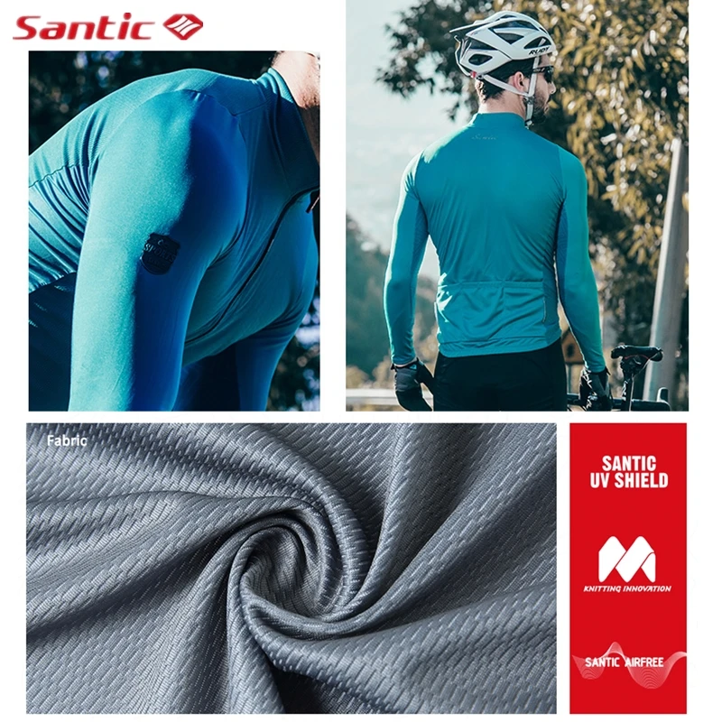 Santic осень-зима Pro майки для велоспорта MTB катания на горных велосипедах дышащая с