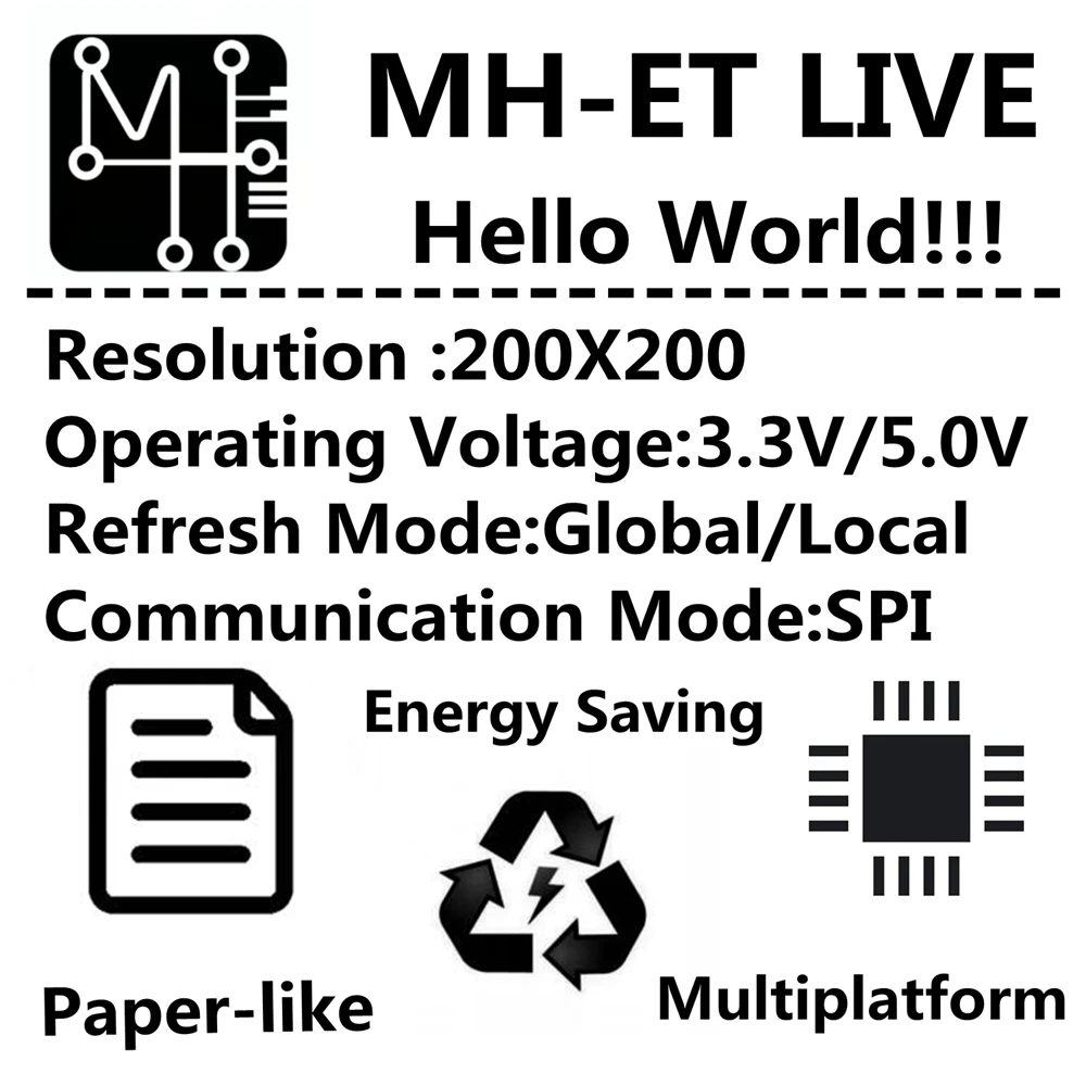 MH-ET LIVE 1,54 дюймов модуль электронной бумаги E-Ink EInk экран дисплея SPI поддержка глобальной/часть для Arduino STM raspberry pi ESP32