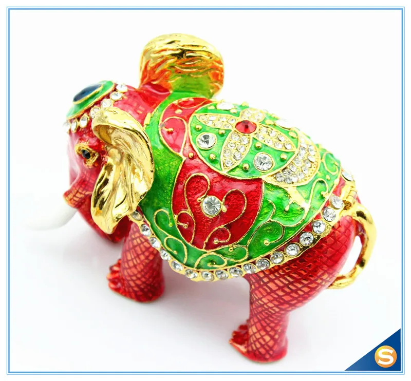 Искусственная Эмаль Слон в форме животного Стразы|box box|rhinestone boxelephant box |