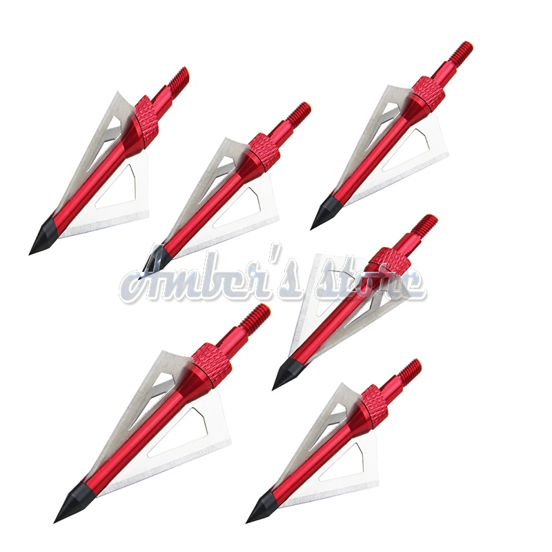 Высокое качество 12 шт черный/красный/Золотой/синий охотничьи стрела Broadheads 100