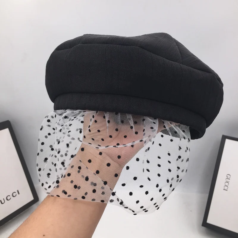 French fashion beret retro wave point joker thin female hat small pure and fresh painter of England cap | Аксессуары для одежды