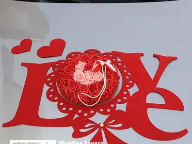 Новинка 2019 фланелевые цветы LOVE PE жемчужные свадебные набор цветов для автомобиля