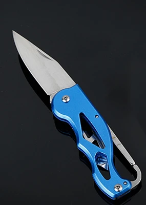Blue Портативный складной Pare Peel карманный нож-карабин открытый ящик лезвие лагерь Открытый Повесить многофункциональный инструмент Quickdraw клип посылка самовыживания - Цвет: Blue