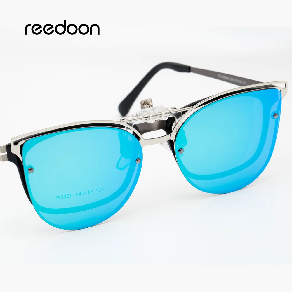 

Reedoon Cat Eye Sunglasses Clip On Women Men Polarized Mirror Lens UV400 Sun Glasses Clip Eyeglasses Brand Designer For Driving