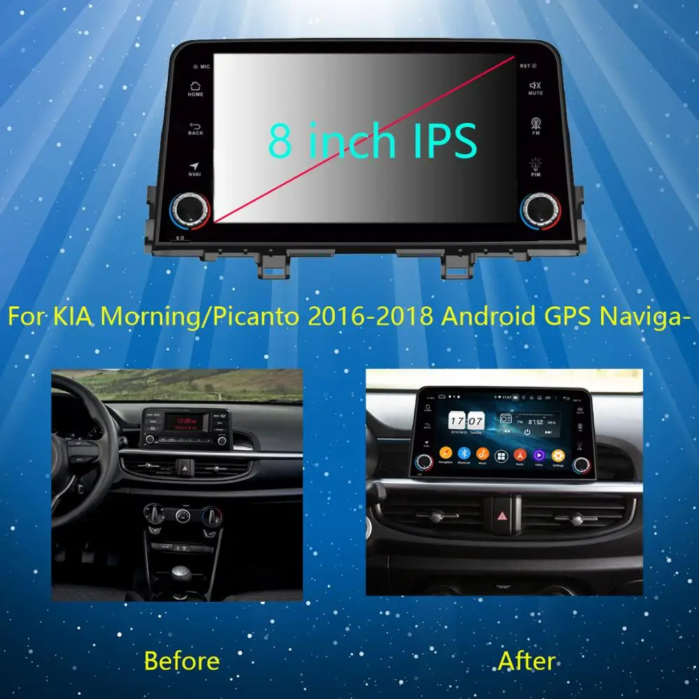 1280*720 8 &quotIPS 8Core 4 + 64G Android 9 0 автомобильный мультимедийный плеер GPS Радио стерео для