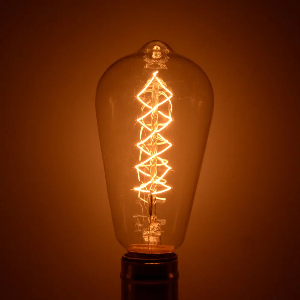 40 W/60 W 220 V E27 Edison лампочка углерода нити винтажная лампа Эдисона в стиле ретро лампа накаливания ST64/ST58/A19/T45/G80/G95/G125/T300
