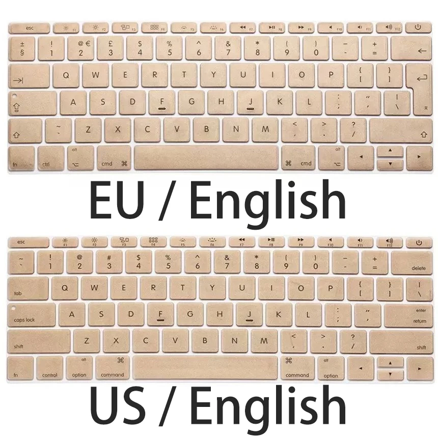 Европейский и американский чехол для Macbook Retina 12 A1534 клавиатуры золотой мягкий