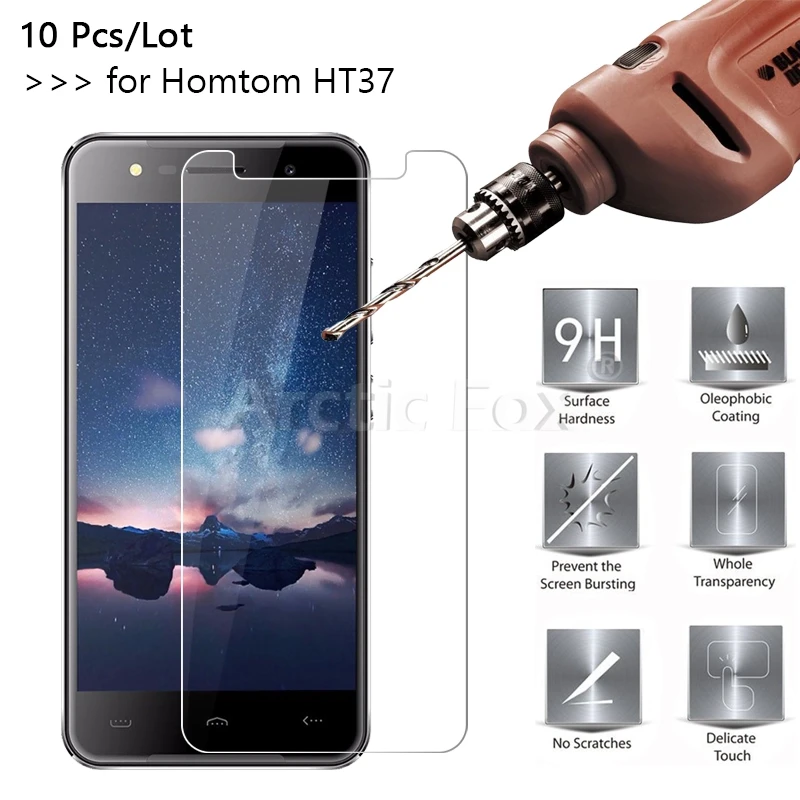 10 шт./лот Премиум закаленное Стекло для HOMTOM HT37 Экран протектор бесплатная
