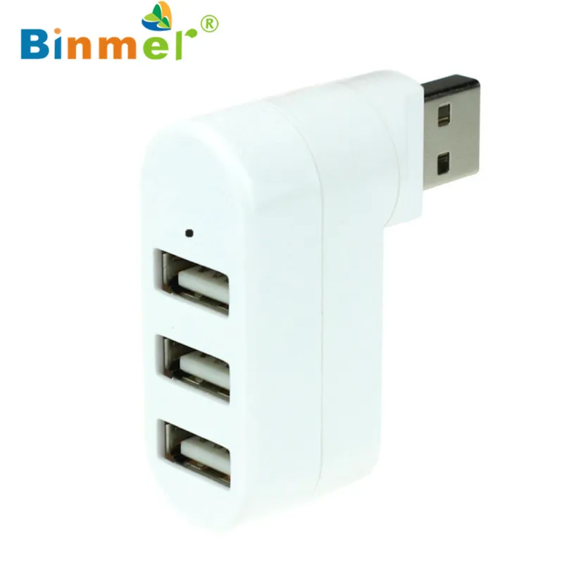 3-портовый концентратор Binmer 2017 с бесплатной доставкой USB 2 0 мини-поворотный
