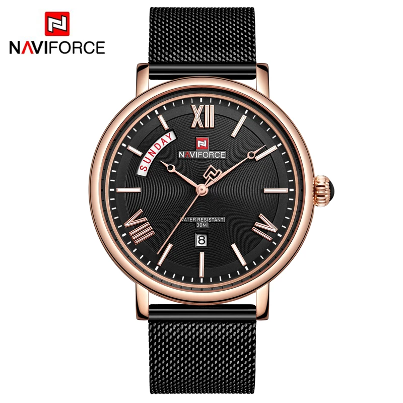 NAVIFORCE Топ Бренд роскошные часы для мужчин нержавеющая сталь ультра тонкие часы мужской Дата кварцевые часы бизнес часы Relogio Masculino