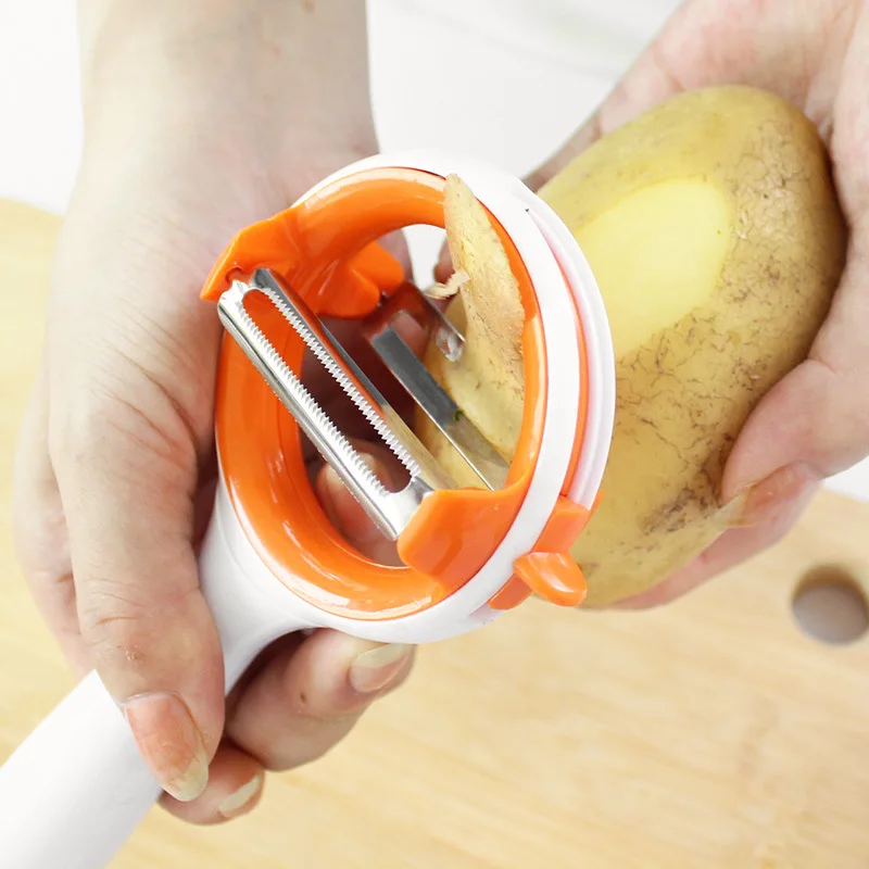 Orange Multiuse Grat 1pc Reusable Portable Grater New Multi-purpose Creative Plastic Handle Grater Vegetable Grater Household Tool Kitchen Gadgets - Цвет: Orange Multiuse Grat