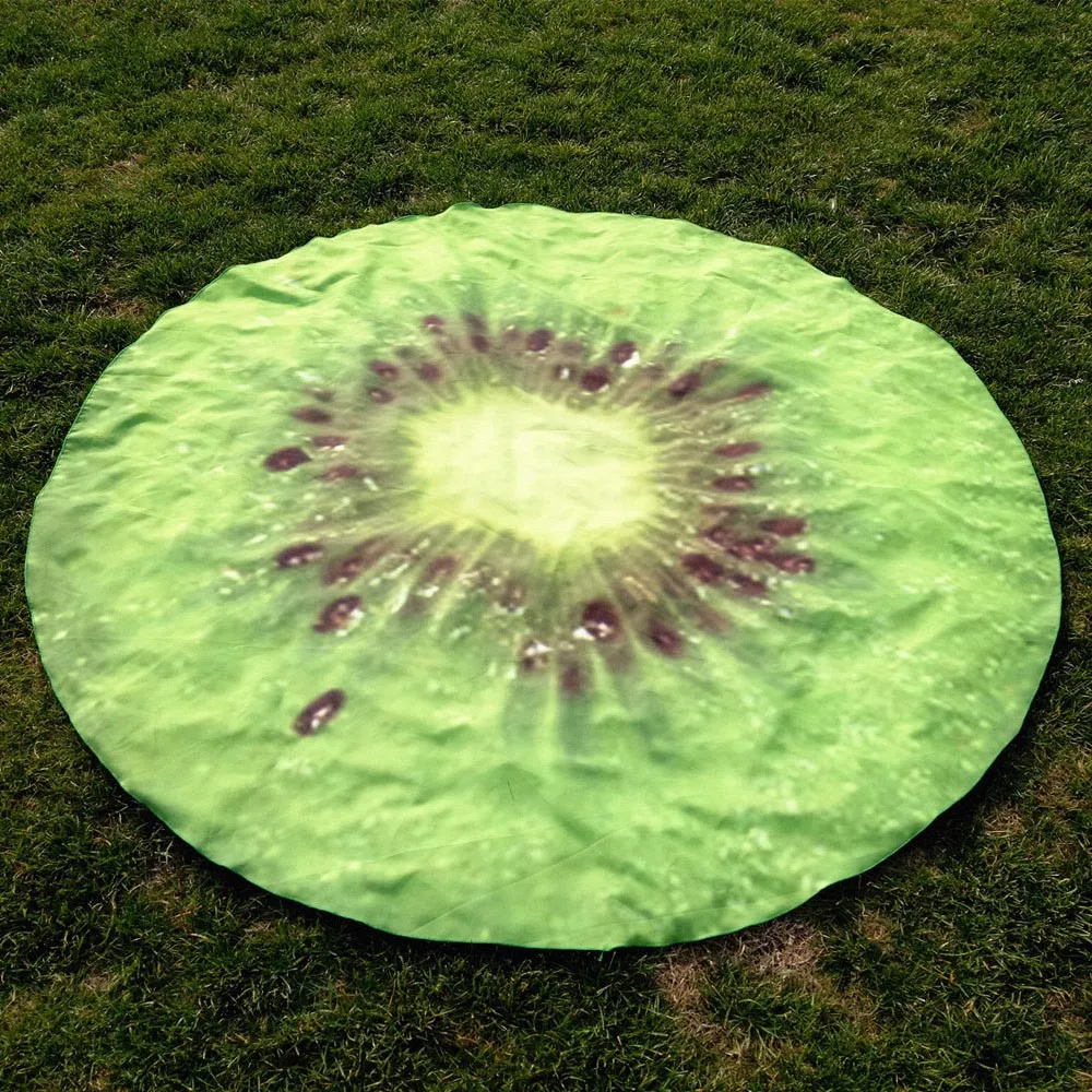 Outdoor Swimming Towels Fruits Design Round Hippie Tapestry Camping Picnic Throw Yoga Mat Towel Blanket Microfiber Beach Towels