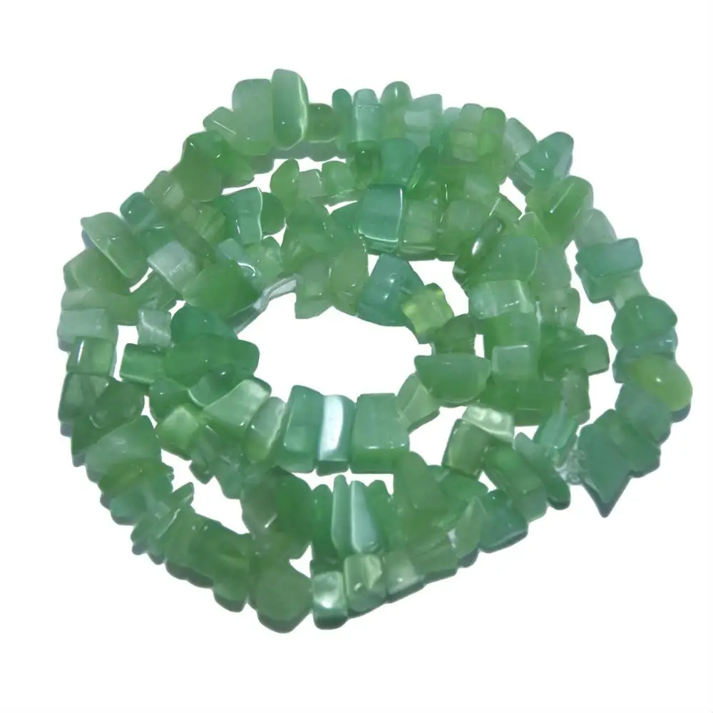 Light green Cat eye Натуральный камень 5-8 мм неправильной формы чипа свободной формы бисера розовый кварц аметисты Агаты лазурит для самостоятельного изготовления ювелирных изделий браслет - Цвет: Light green Cat eye