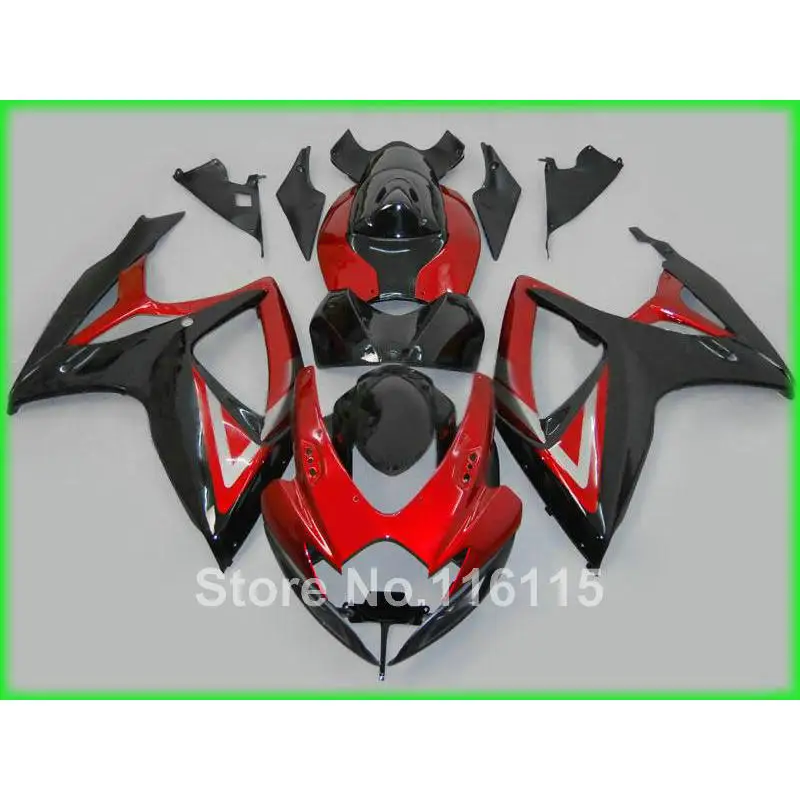 

Литьевые Обтекатели для SUZUKI GSXR 600 750 K6 K7 2006 2007 чёрная зерна xr600 GSXR750 06 07 A647