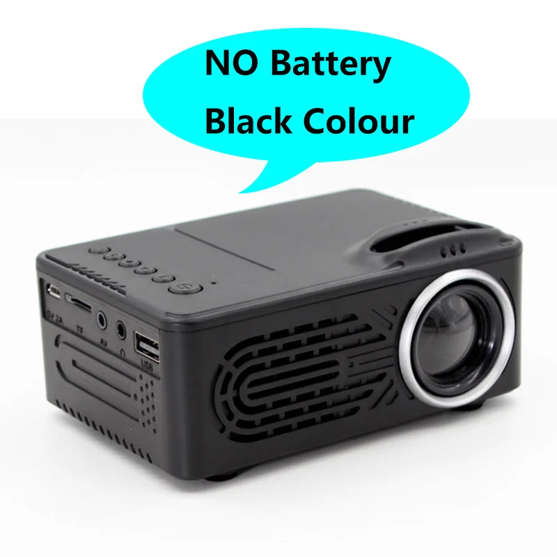 Black no battery SmartIdea мини светодиодный проектор видеоигр портативный проектор аудио/AV/USB/SD встроенный аккумулятор опционально дешевая цена - Цвет: Black no battery