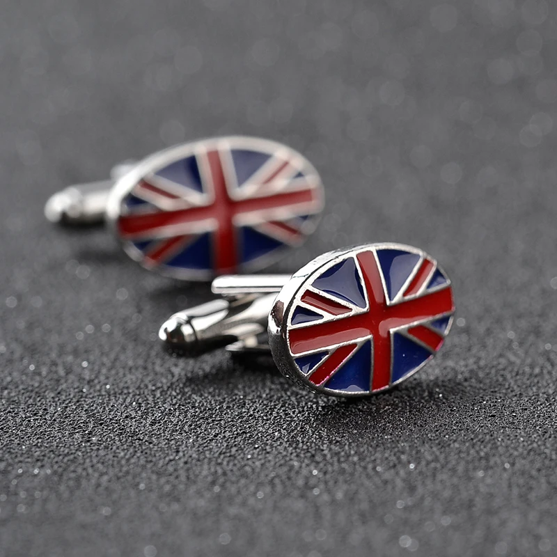 Запонки с изображением флага запонки во французском стиле синие мужские модные